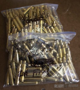Inspecting and Sorting Brass - Labeled ZipLock Bags